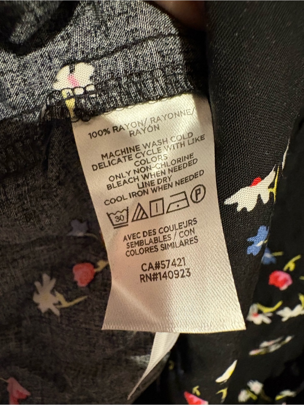 Black Floral Button-Front Dress - Picture 4 of 4